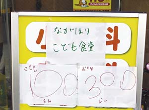 参加する子どもたちが値段を書いた看板の写真