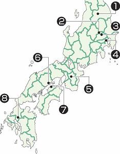 見学可能な古墳の所在地を示した日本地図